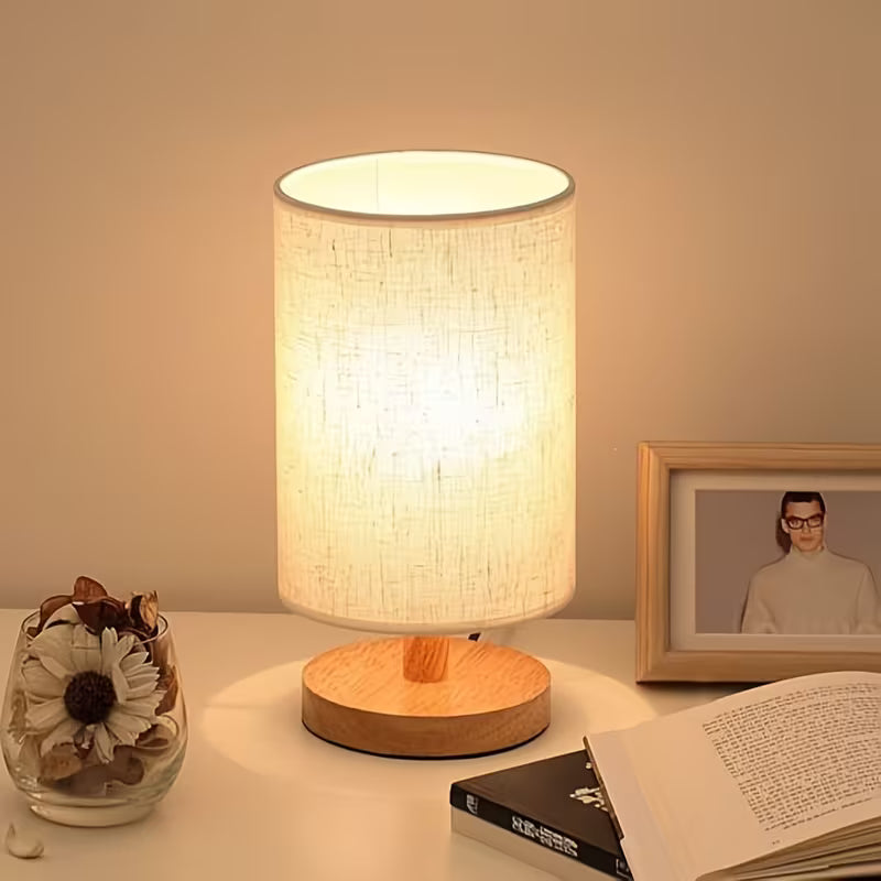 Mini USB Table Lamp with Linen Shade