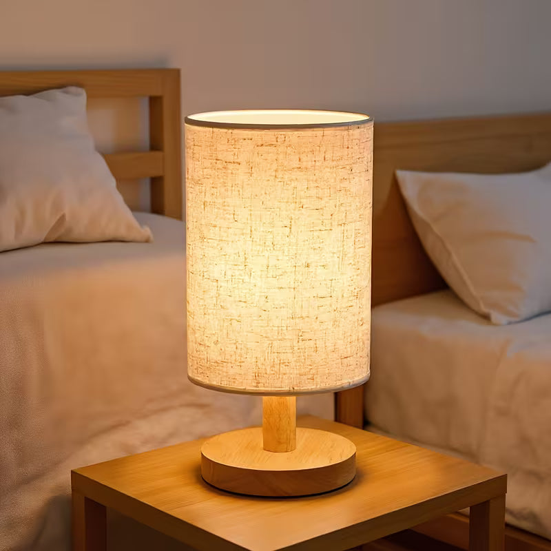 Mini USB Table Lamp with Linen Shade