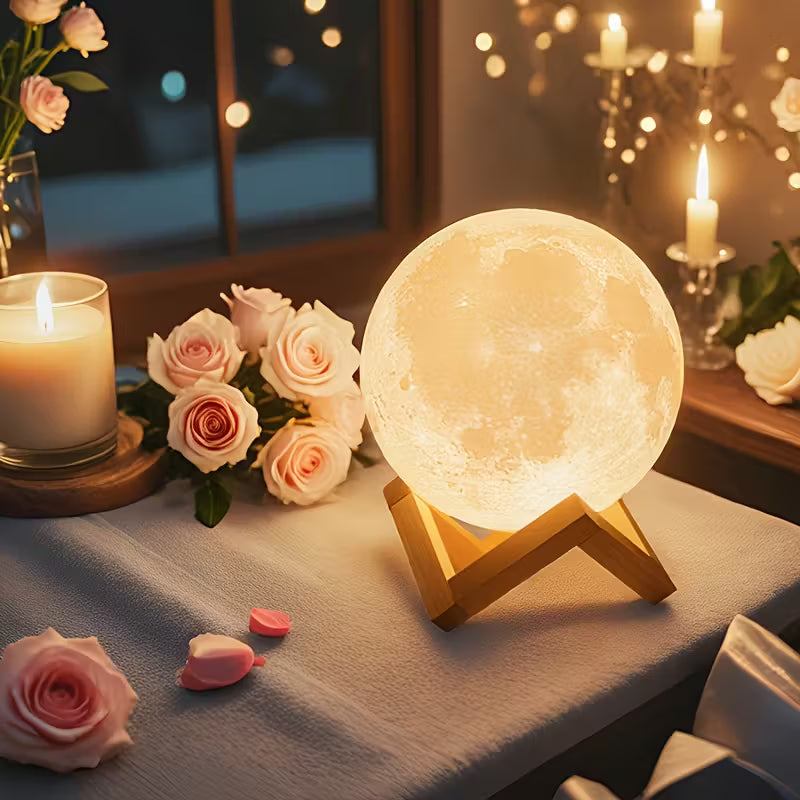 3D Printed Moon Lamp with Remote